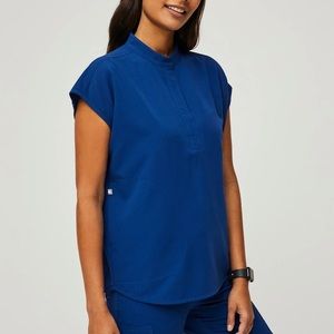 FIGS Electric Blue Rafaela Oversized Scrub Top